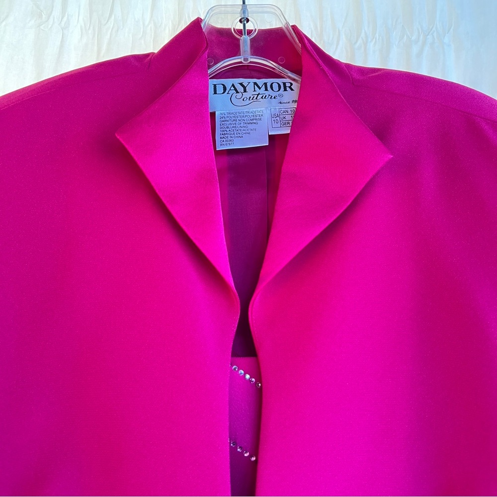 Daymor Formal Wear Dark Pink Size 10 Floor Length Dress with Bolero Jacket